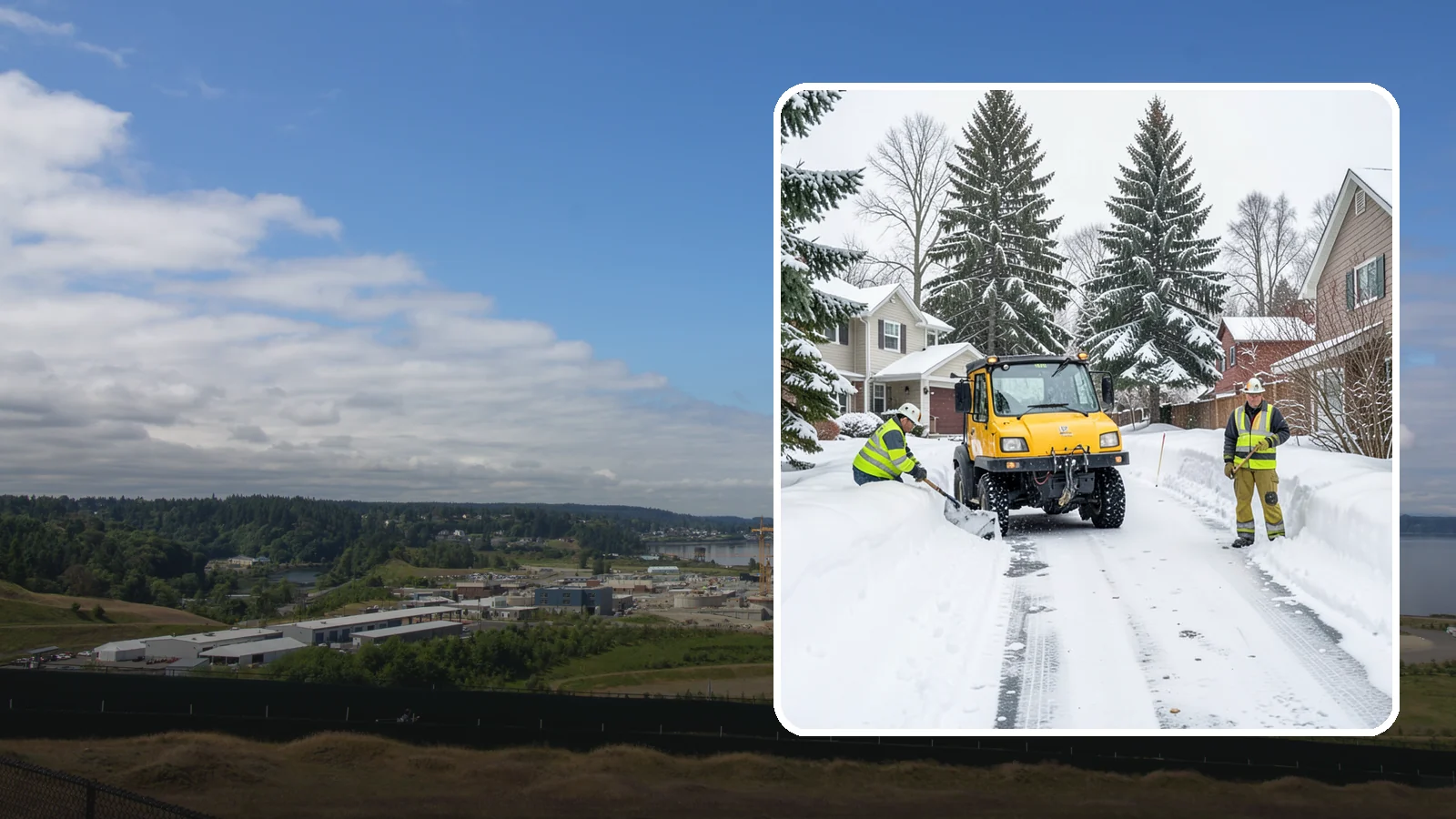 Cul-de-Sac Snow Removal in University Place, Pierce County, WA - Plowing of cul-de-sacs and turnarounds that city crews often skip, keeping neighborhood traffic moving.