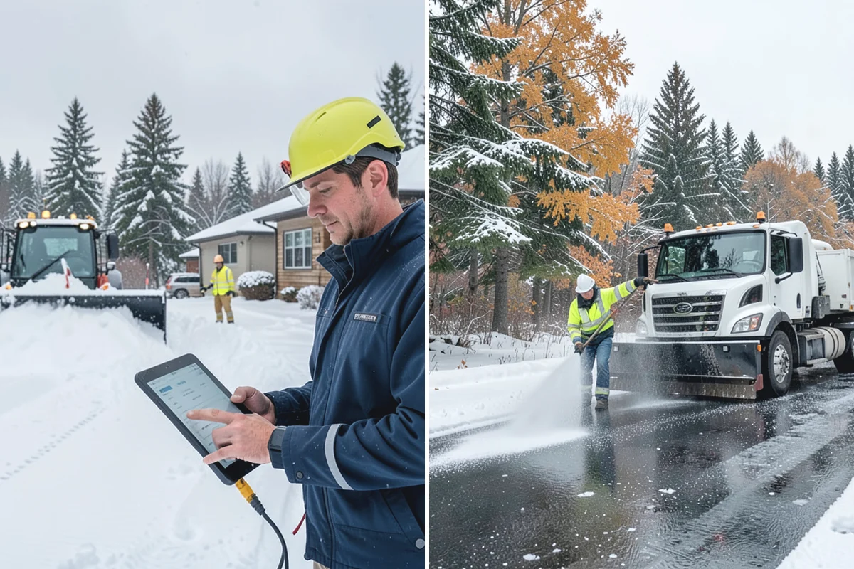Cul-de-Sac Snow Removal in Woodinville, King County, WA - Plow the circular bulb and connecting street width