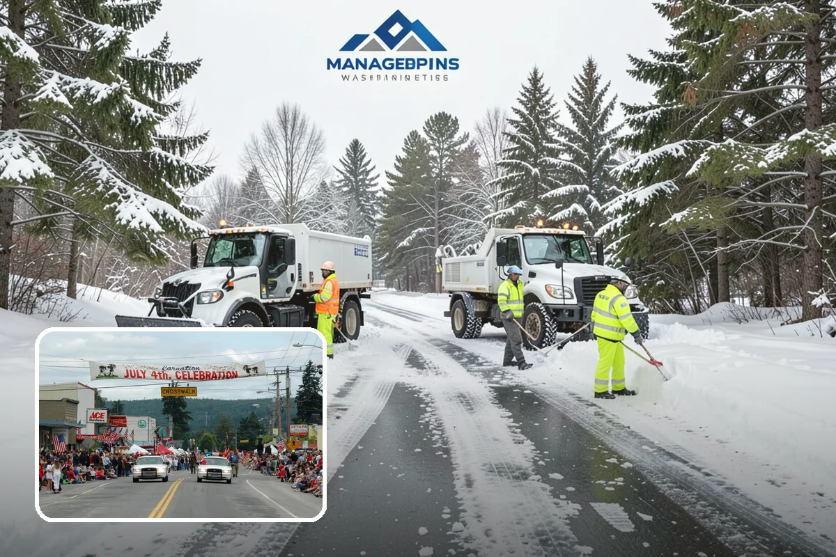 Data Center Snow Removal in Carnation, King County, WA - Generator pads and fuel lanes cleared as top priority