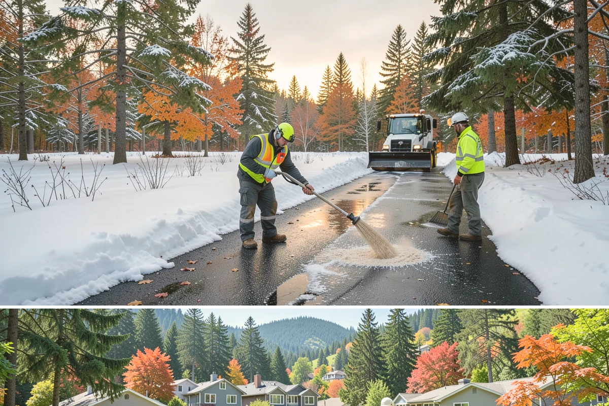 Data Center Snow Removal in Fircrest, Pierce County, WA - Foothill and upland sites can need service from November into March, later than lowland Puget Sound properties.