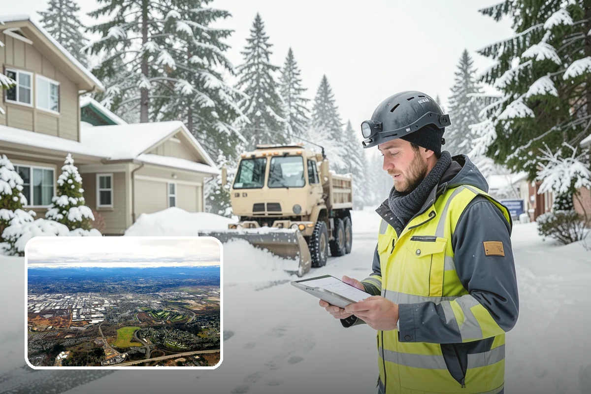 Data Center Snow Removal in Kent, King County, WA - Generator pads and fuel lanes cleared as top priority