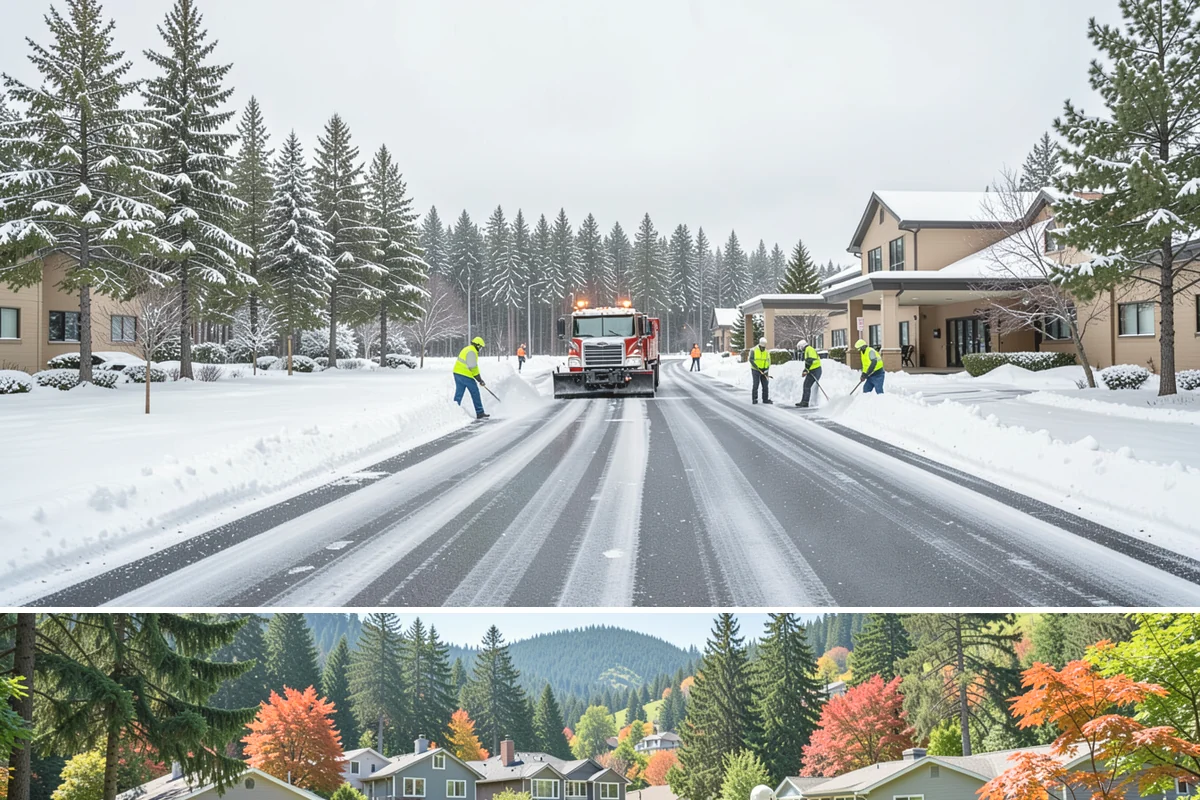 Daycare Parking Lot Snow Removal in Fircrest, Pierce County, WA - Daycare lots across Western Washington face peak snow demand from December through February, when early-morning freezes meet...