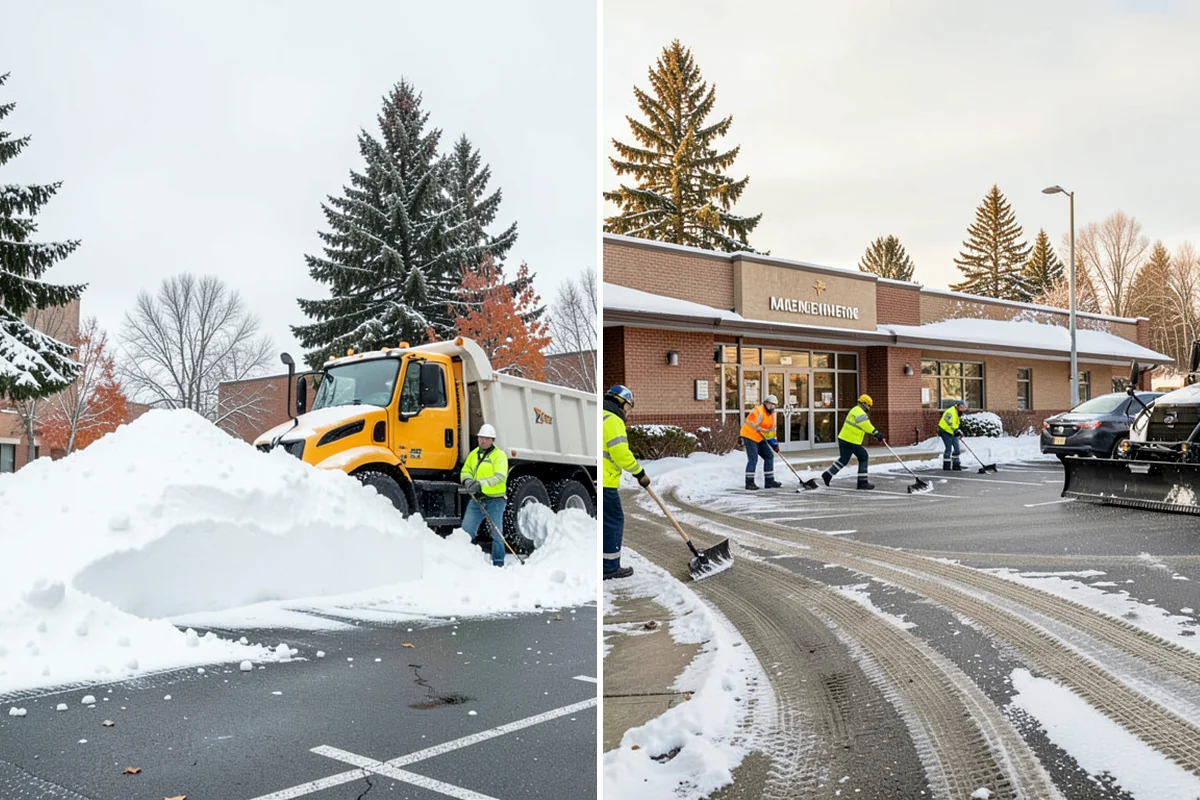 Daycare Parking Lot Snow Removal in Gig Harbor, Pierce County, WA - Map the drop-off lane, entrance, and crossing zones with daycare staff