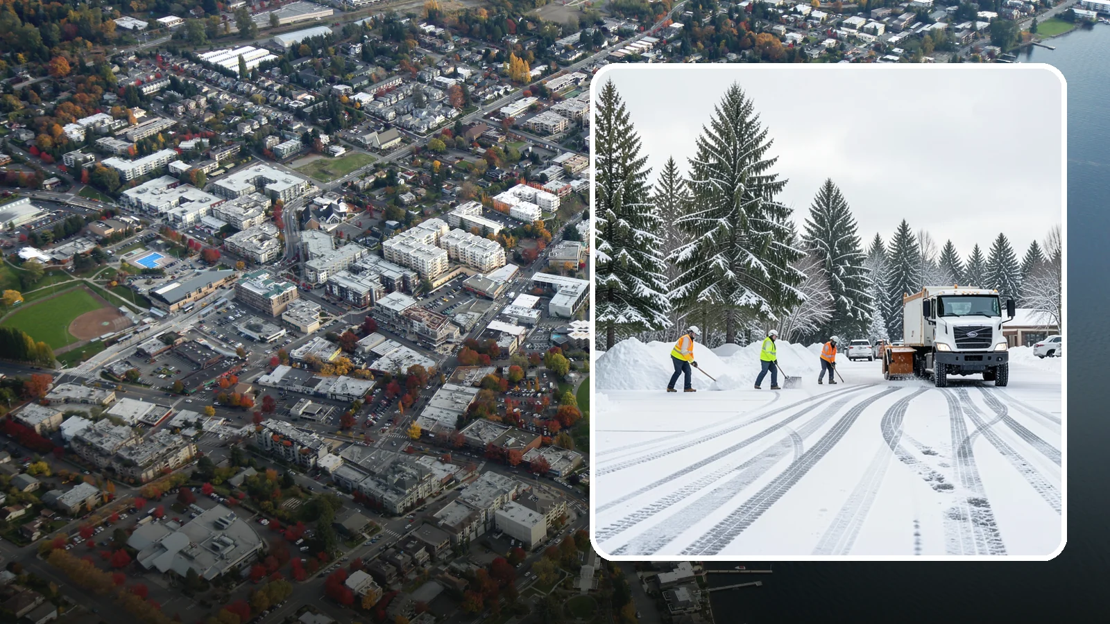 Daycare Parking Lot Snow Removal in Kirkland, King County, WA - We clear daycare lots and drop-off lanes so Western Washington parents and children stay safe during winter mornings.