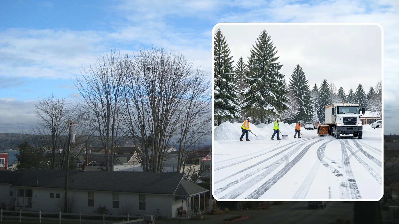 Daycare Parking Lot Snow Removal in Langley, Island County, WA - We clear daycare lots and drop-off lanes so Western Washington parents and children stay safe during winter mornings.