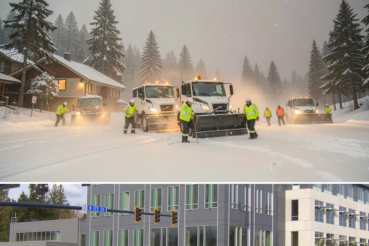Daycare Parking Lot Snow Removal in Shoreline, King County, WA - Daycare lots across Western Washington face peak snow demand from December through February, when early-morning freezes meet...