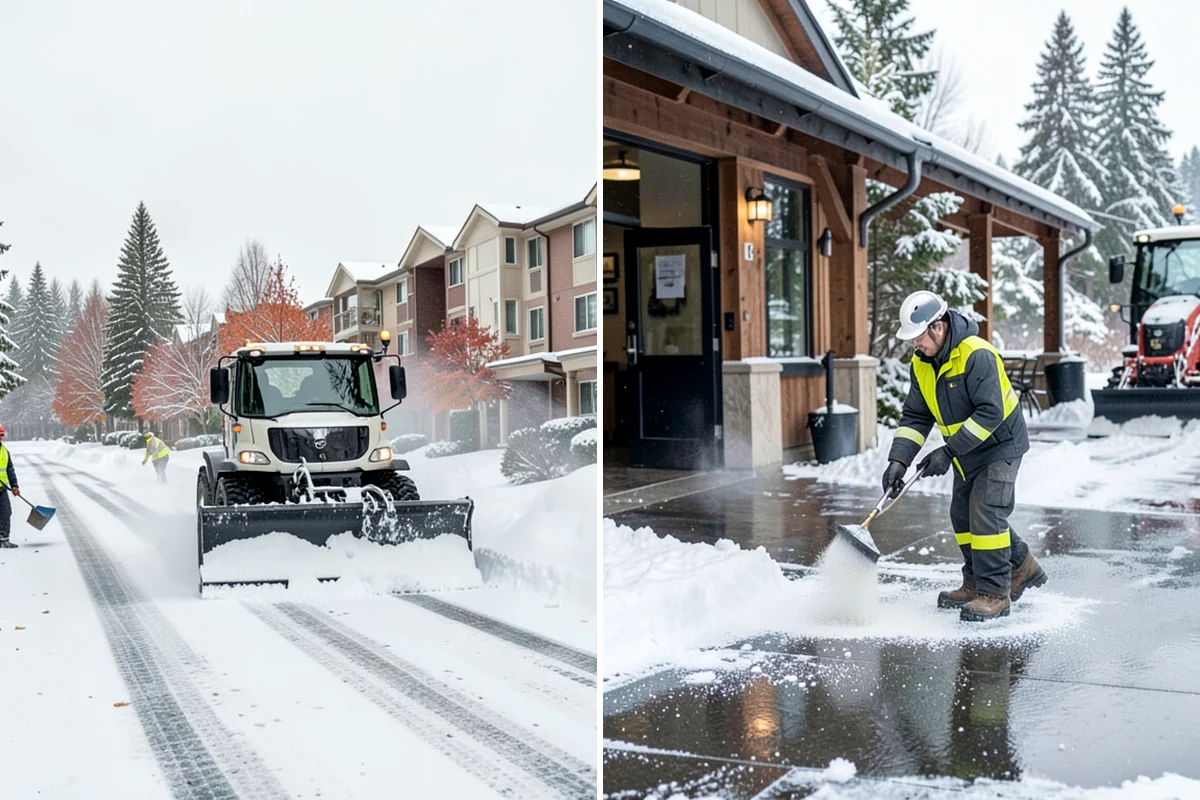 Daycare Parking Lot Snow Removal in Snoqualmie, King County, WA - Map the drop-off lane, entrance, and crossing zones with daycare staff