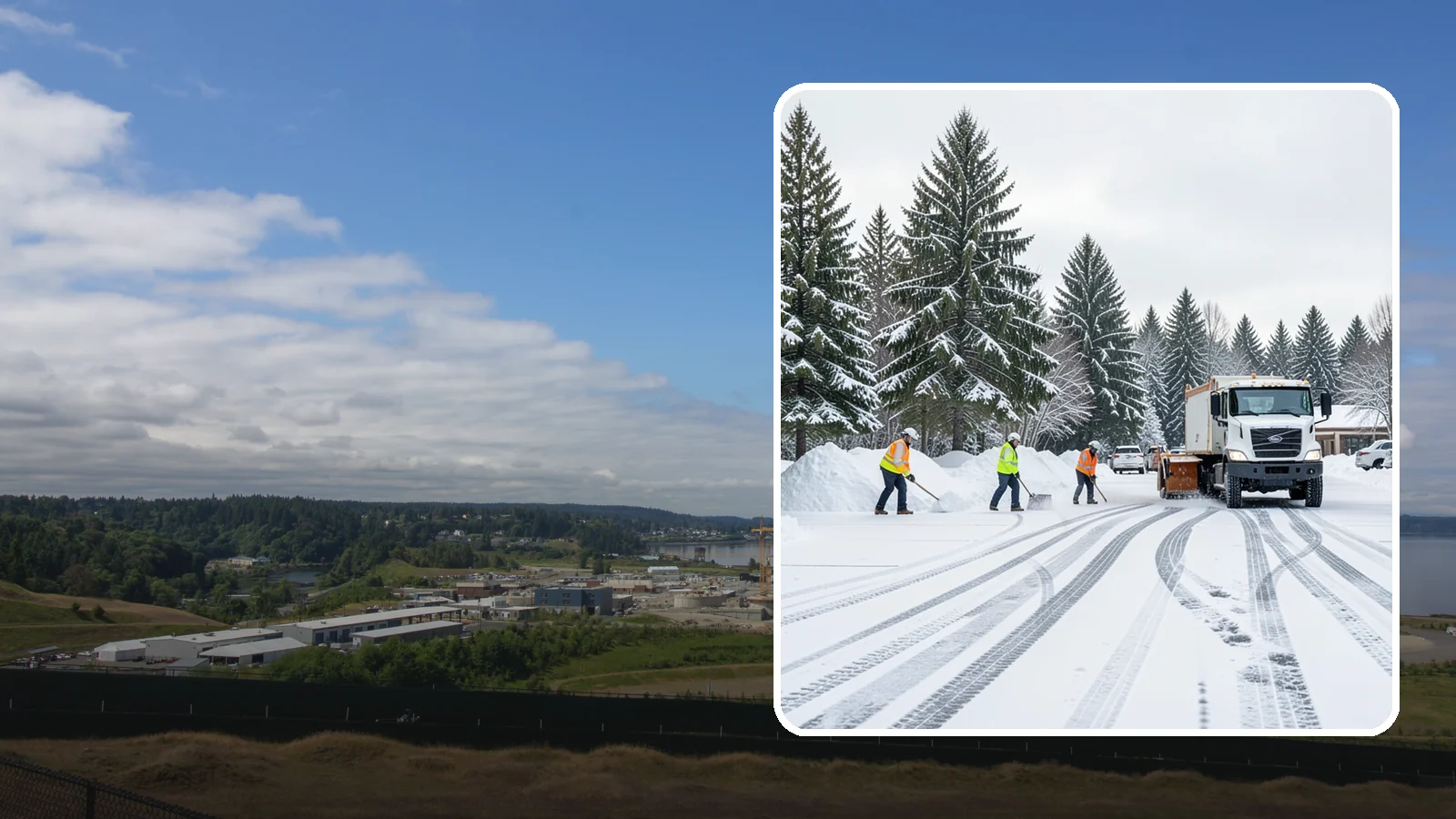 Daycare Parking Lot Snow Removal in University Place, Pierce County, WA - We clear daycare lots and drop-off lanes so Western Washington parents and children stay safe during winter mornings.