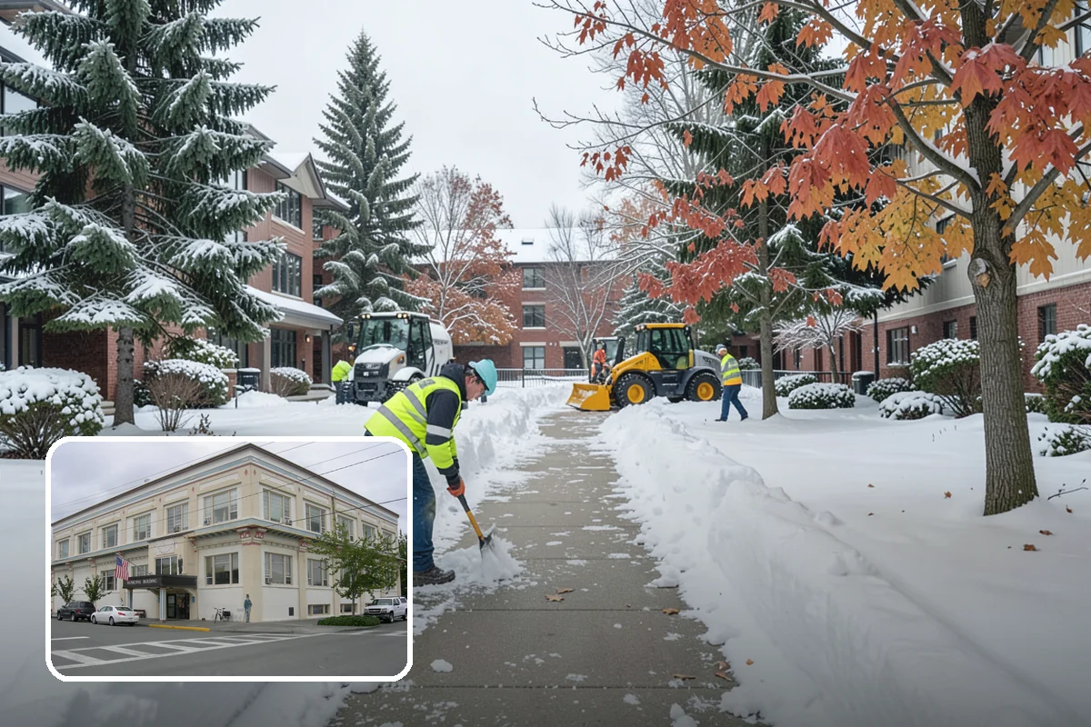 Daycare Sidewalk Clearing in Anacortes, Skagit County, WA - Entry and stroller paths cleared before the morning rush
