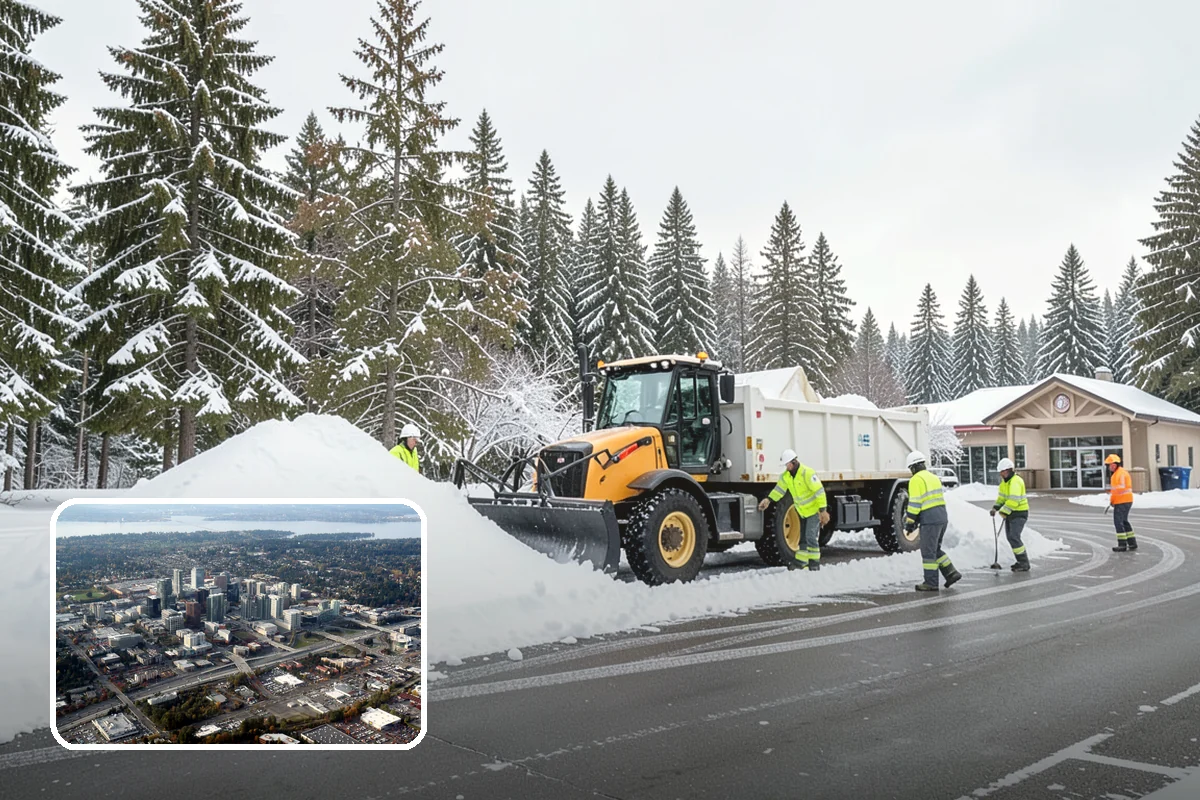 Daycare Sidewalk Clearing in Bellevue, King County, WA - Entry and stroller paths cleared before the morning rush