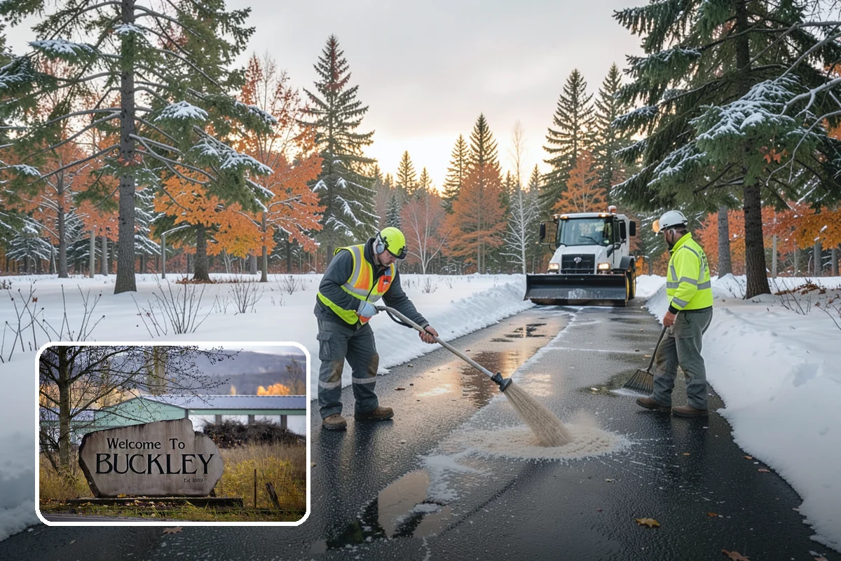 Daycare Sidewalk Clearing in Buckley, Pierce County, WA - Entry and stroller paths cleared before the morning rush