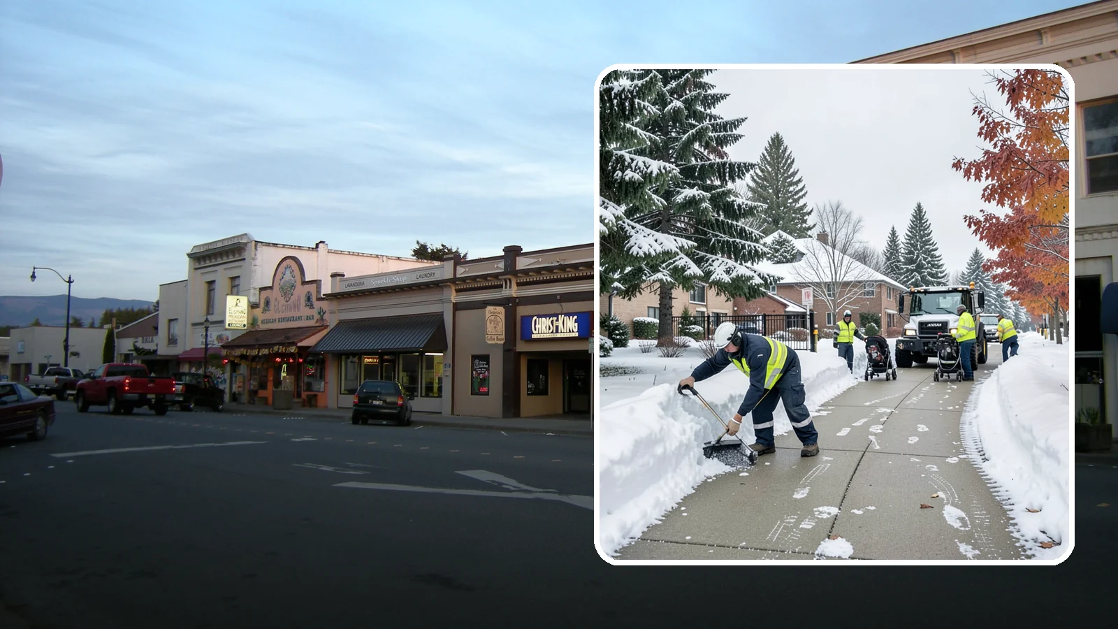 Daycare Sidewalk Clearing in Burlington, Skagit County, WA - Drop-off sidewalk clearing for Western Washington daycares, keeping entry walks safe for parents carrying children and pushing...