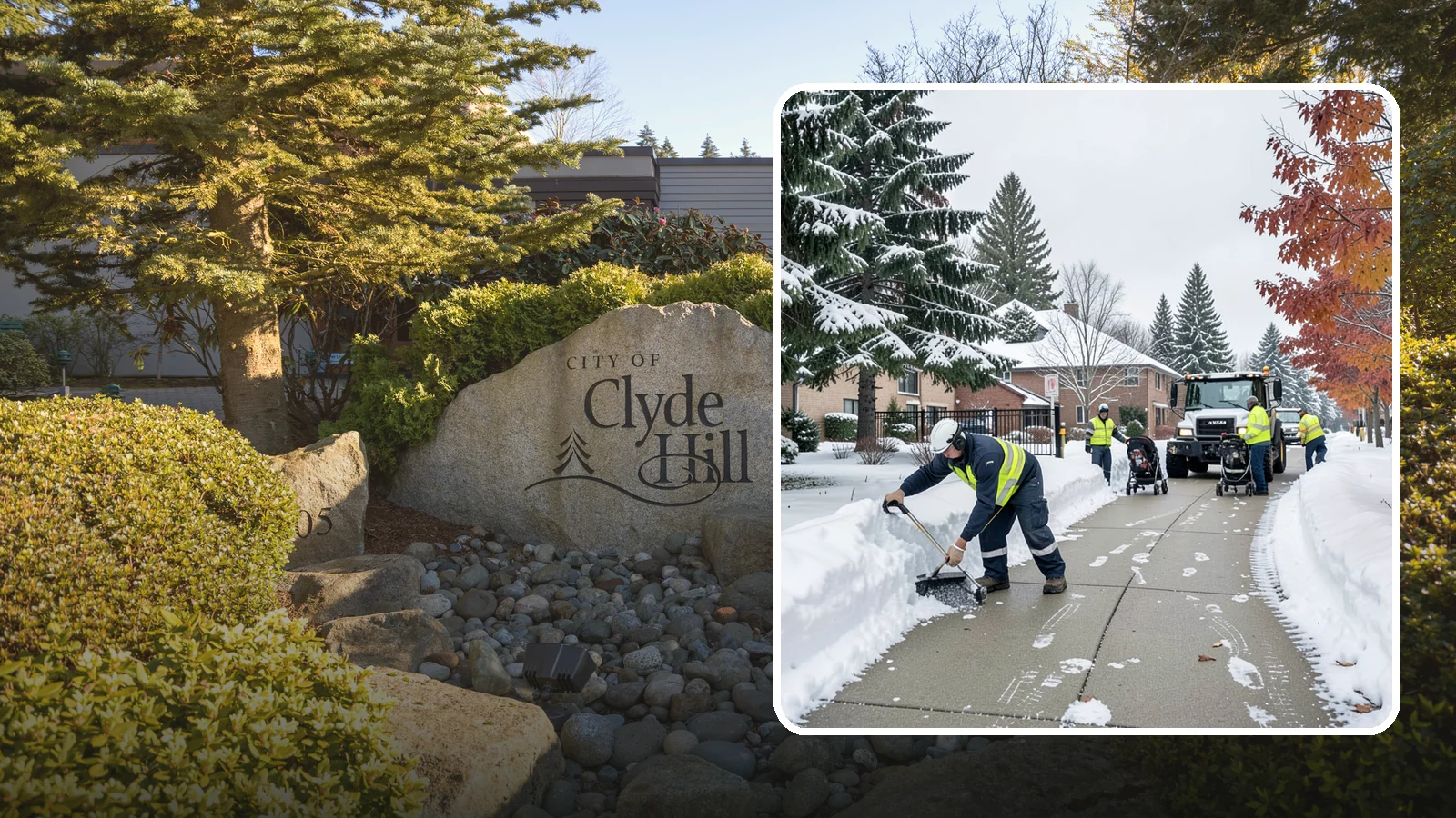 Daycare Sidewalk Clearing in Clyde Hill, King County, WA - Drop-off sidewalk clearing for Western Washington daycares, keeping entry walks safe for parents carrying children and pushing...