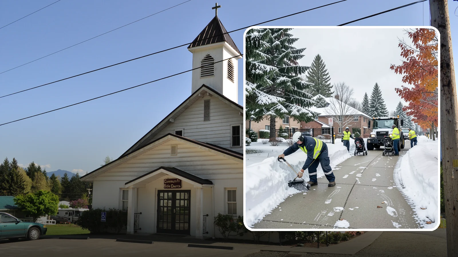 Daycare Sidewalk Clearing in Concrete, Skagit County, WA - Drop-off sidewalk clearing for Western Washington daycares, keeping entry walks safe for parents carrying children and pushing...
