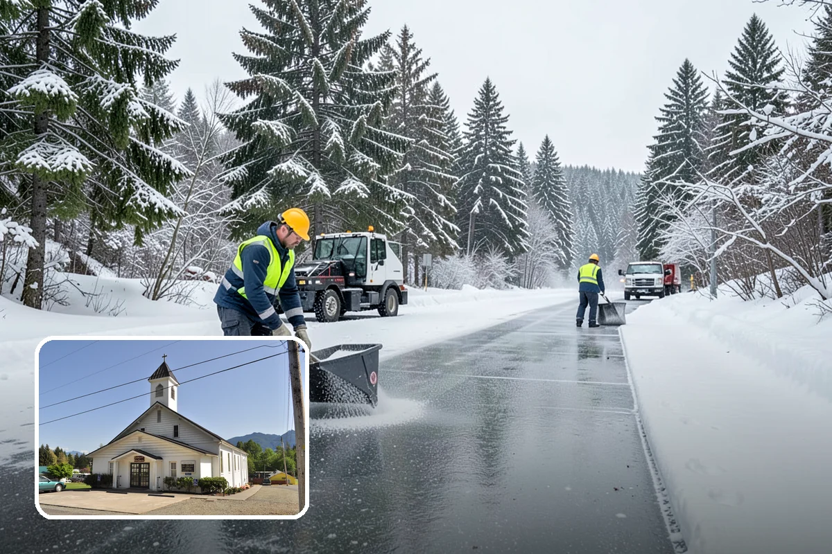Daycare Sidewalk Clearing in Concrete, Skagit County, WA - Entry and stroller paths cleared before the morning rush