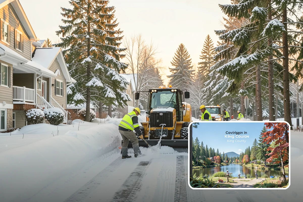Daycare Sidewalk Clearing in Covington, King County, WA - Entry and stroller paths cleared before the morning rush