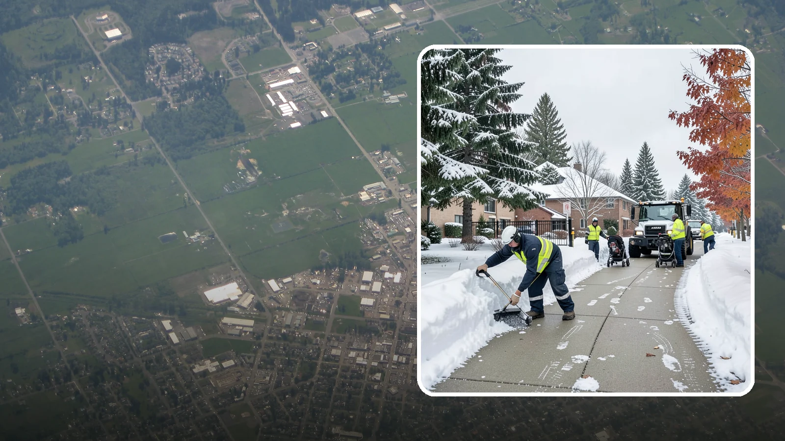 Daycare Sidewalk Clearing in Enumclaw, King County, WA - Drop-off sidewalk clearing for Western Washington daycares, keeping entry walks safe for parents carrying children and pushing...
