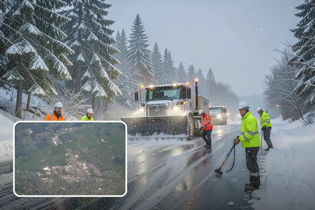 Daycare Sidewalk Clearing in Enumclaw, King County, WA - Entry and stroller paths cleared before the morning rush