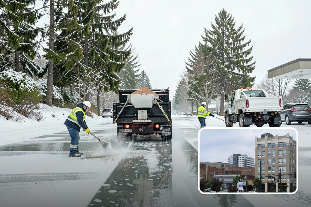 Daycare Sidewalk Clearing in Everett, Snohomish County, WA - Entry and stroller paths cleared before the morning rush