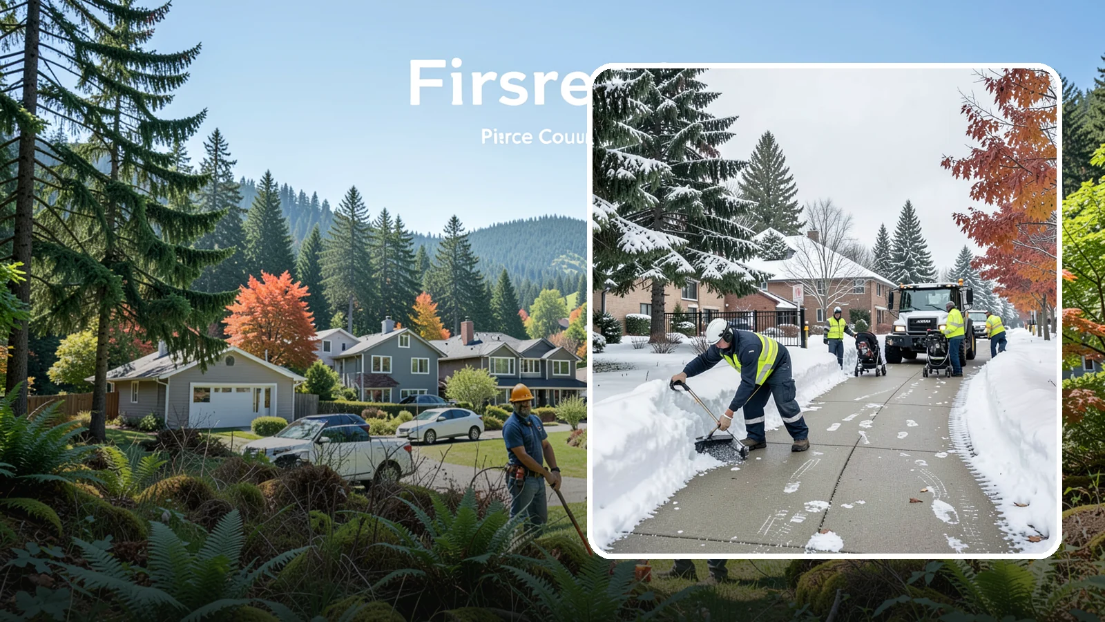 Daycare Sidewalk Clearing in Fircrest, Pierce County, WA - Drop-off sidewalk clearing for Western Washington daycares, keeping entry walks safe for parents carrying children and pushing...