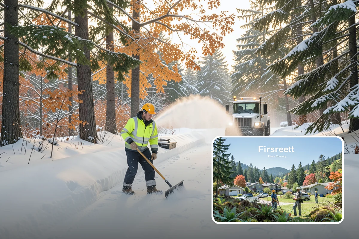 Daycare Sidewalk Clearing in Fircrest, Pierce County, WA - Entry and stroller paths cleared before the morning rush