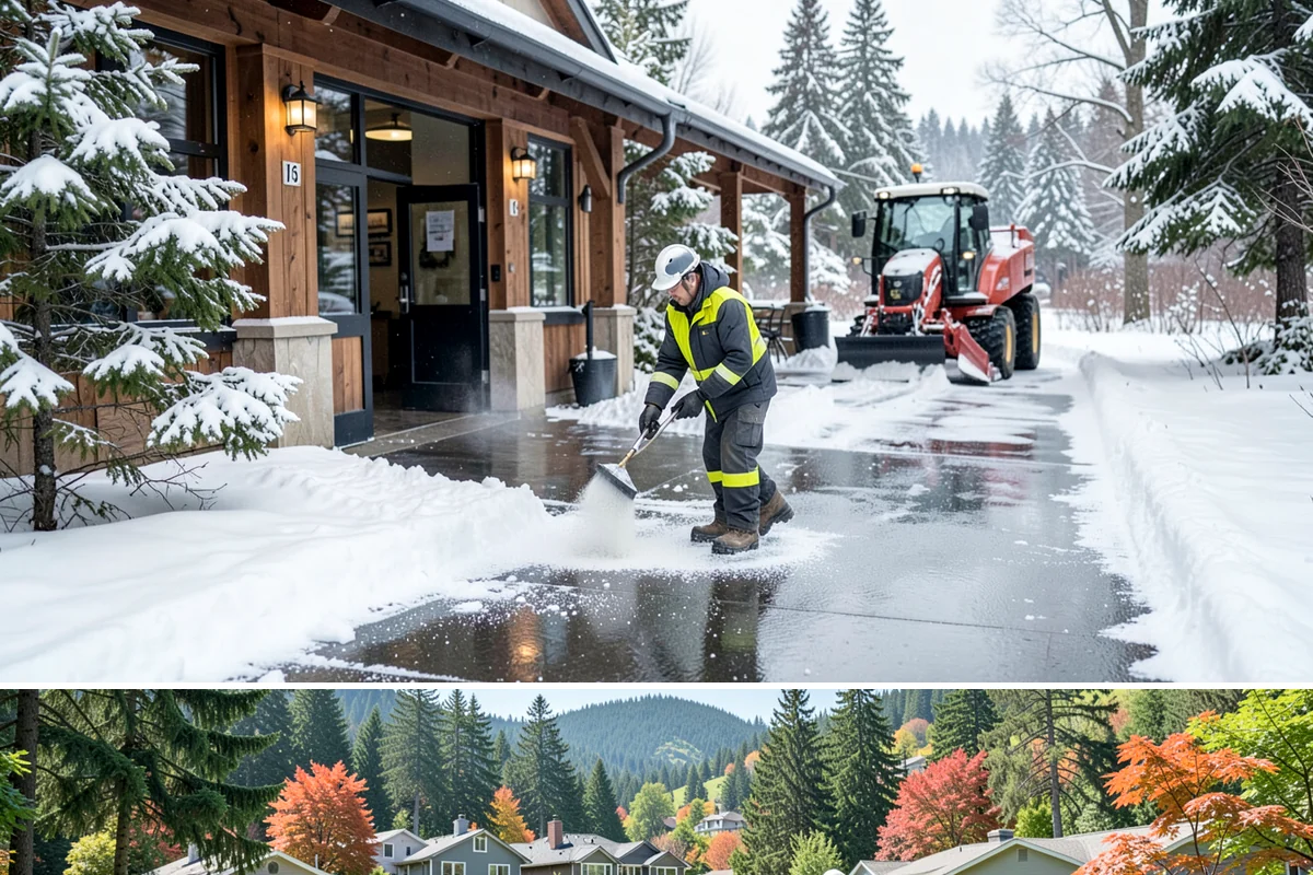 Daycare Sidewalk Clearing in Fircrest, Pierce County, WA - Daycare demand is highest from December through February on frosty mornings when drop-off coincides with the day's iciest walks.