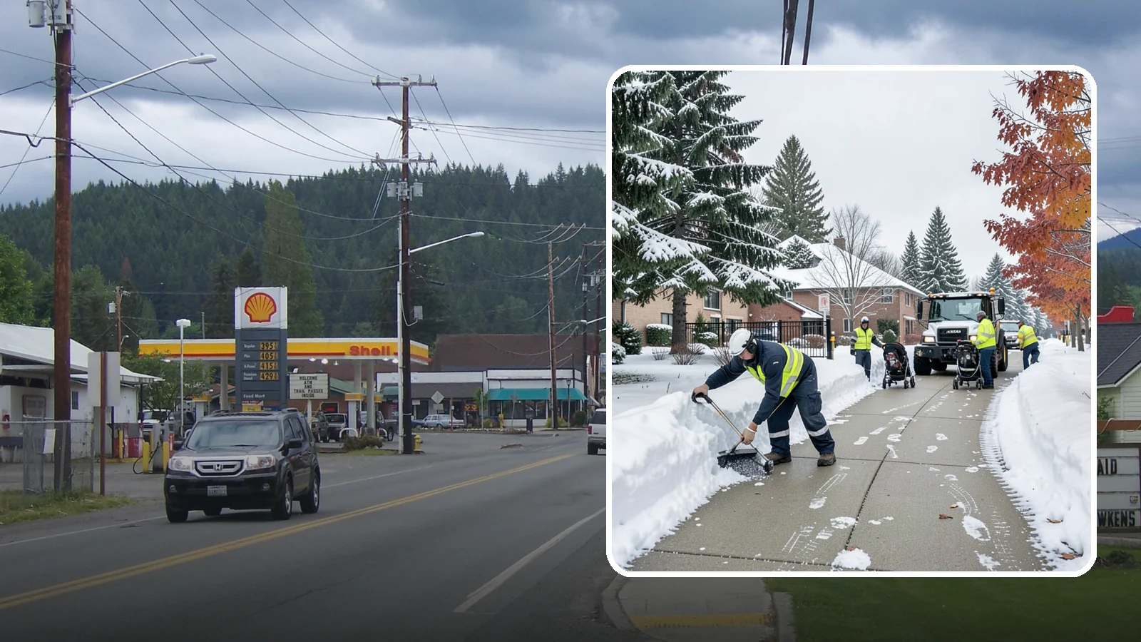 Daycare Sidewalk Clearing in Granite Falls, Snohomish County, WA - Drop-off sidewalk clearing for Western Washington daycares, keeping entry walks safe for parents carrying children and pushing...