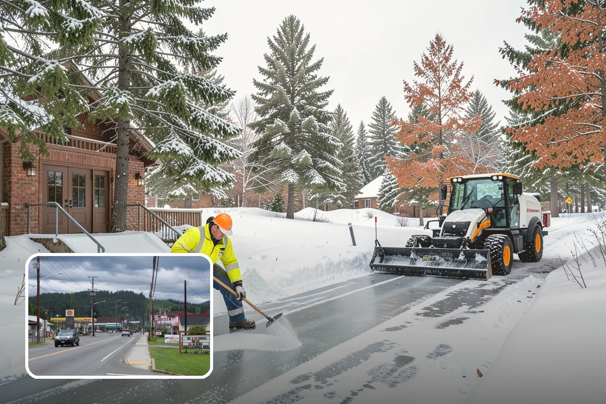 Daycare Sidewalk Clearing in Granite Falls, Snohomish County, WA - Entry and stroller paths cleared before the morning rush
