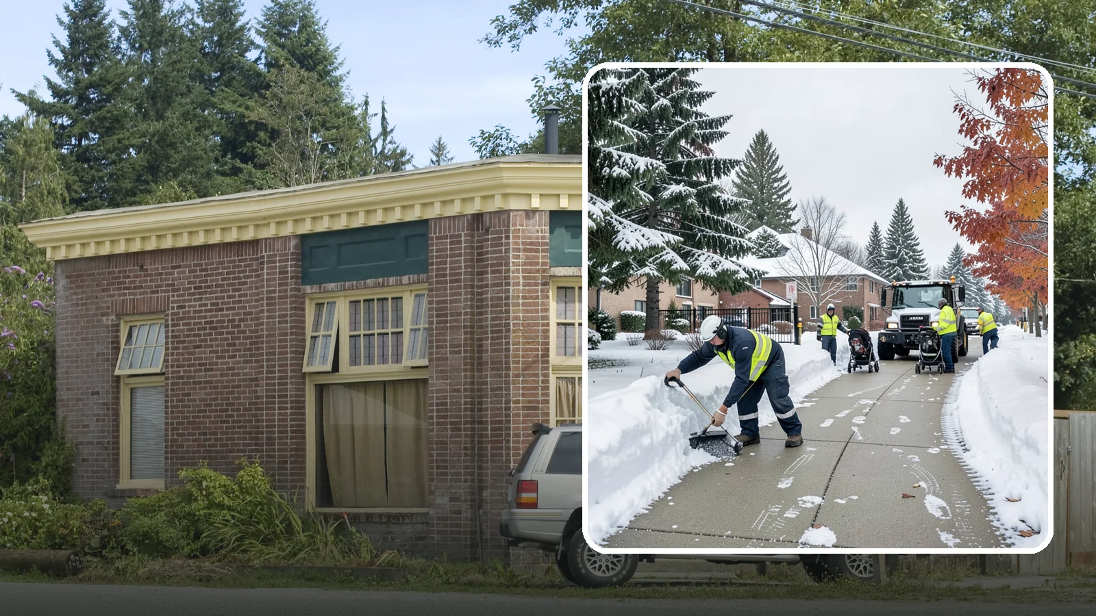 Daycare Sidewalk Clearing in Hamilton, Skagit County, WA - Drop-off sidewalk clearing for Western Washington daycares, keeping entry walks safe for parents carrying children and pushing...