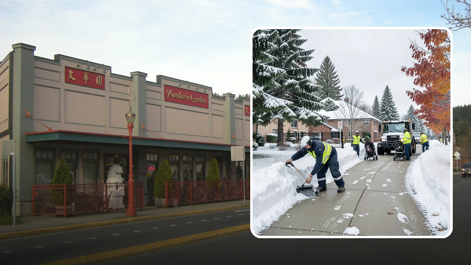 Daycare Sidewalk Clearing in Issaquah, King County, WA - Drop-off sidewalk clearing for Western Washington daycares, keeping entry walks safe for parents carrying children and pushing...