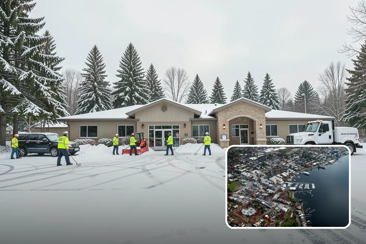 Daycare Sidewalk Clearing in Kirkland, King County, WA - Entry and stroller paths cleared before the morning rush