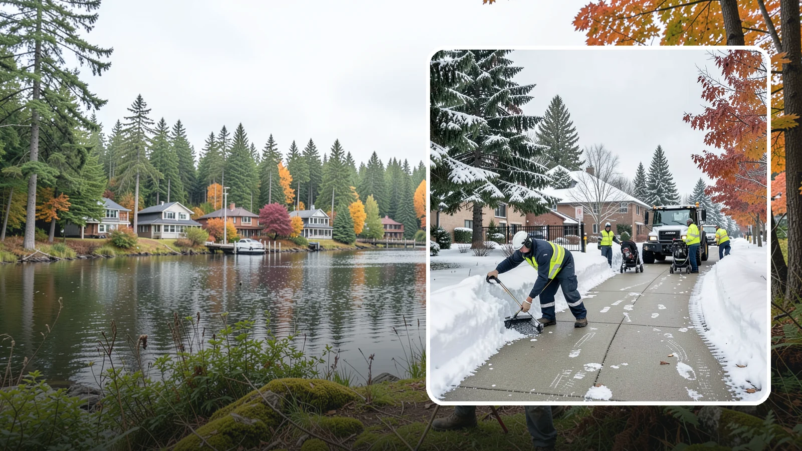 Daycare Sidewalk Clearing in La Conner, Skagit County, WA - Drop-off sidewalk clearing for Western Washington daycares, keeping entry walks safe for parents carrying children and pushing...