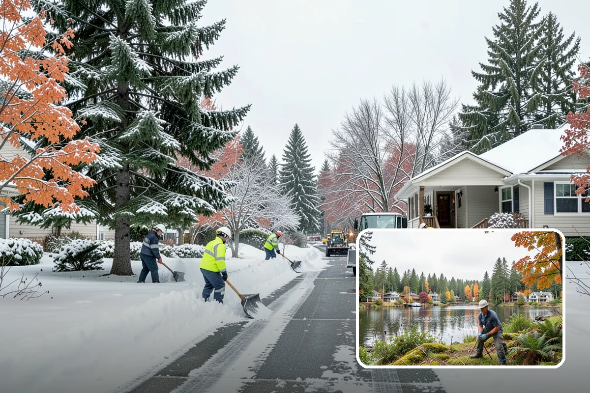 Daycare Sidewalk Clearing in La Conner, Skagit County, WA - Entry and stroller paths cleared before the morning rush