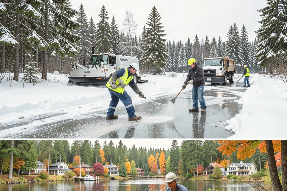 Daycare Sidewalk Clearing in La Conner, Skagit County, WA - Daycare demand is highest from December through February on frosty mornings when drop-off coincides with the day's iciest walks.