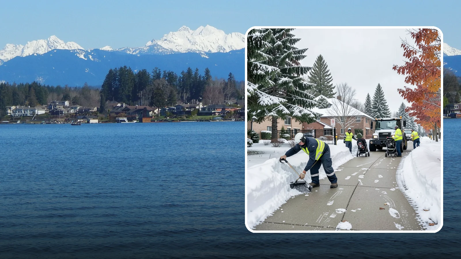 Daycare Sidewalk Clearing in Lake Stevens, Snohomish County, WA - Drop-off sidewalk clearing for Western Washington daycares, keeping entry walks safe for parents carrying children and pushing...