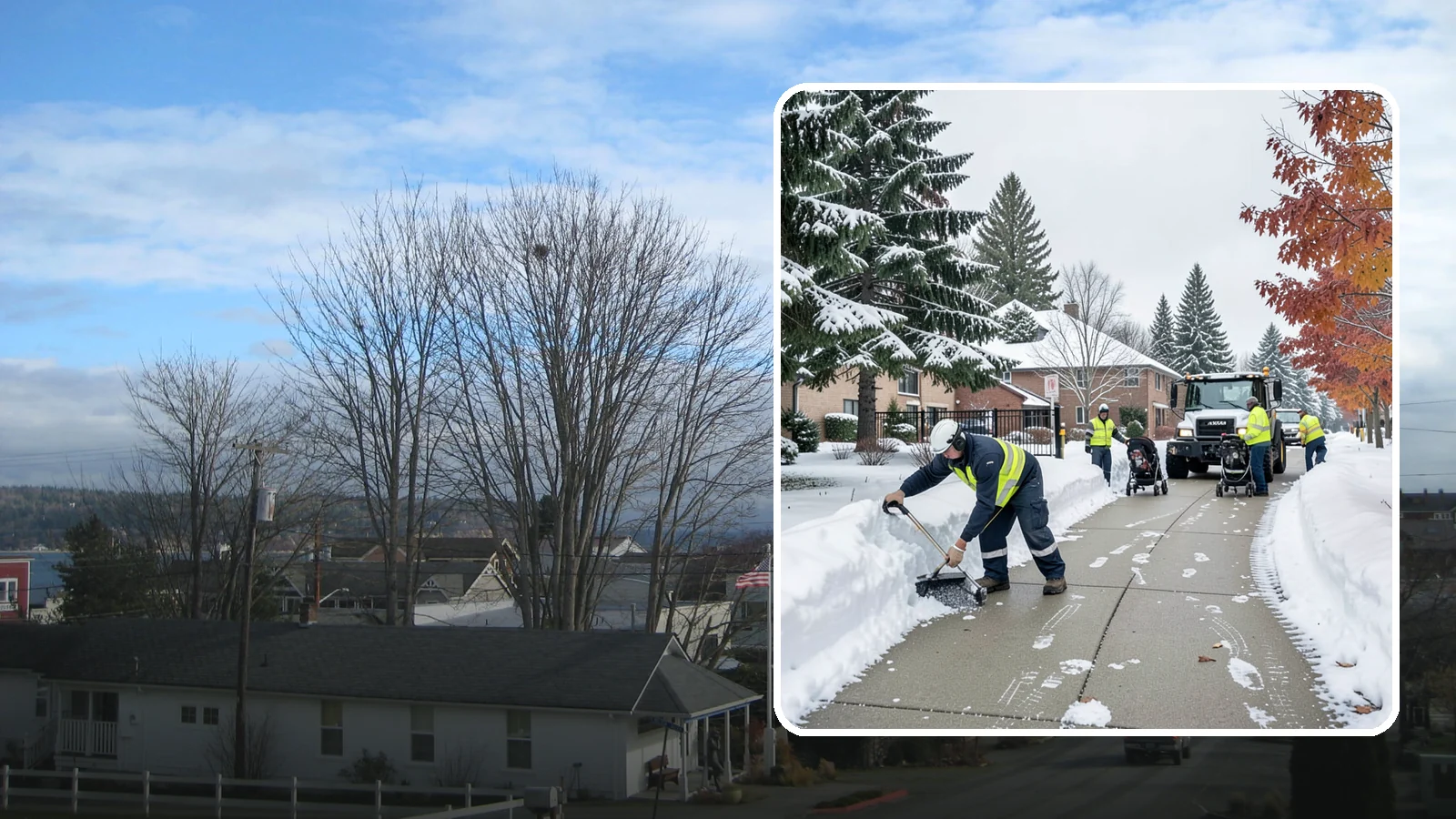 Daycare Sidewalk Clearing in Langley, Island County, WA - Drop-off sidewalk clearing for Western Washington daycares, keeping entry walks safe for parents carrying children and pushing...