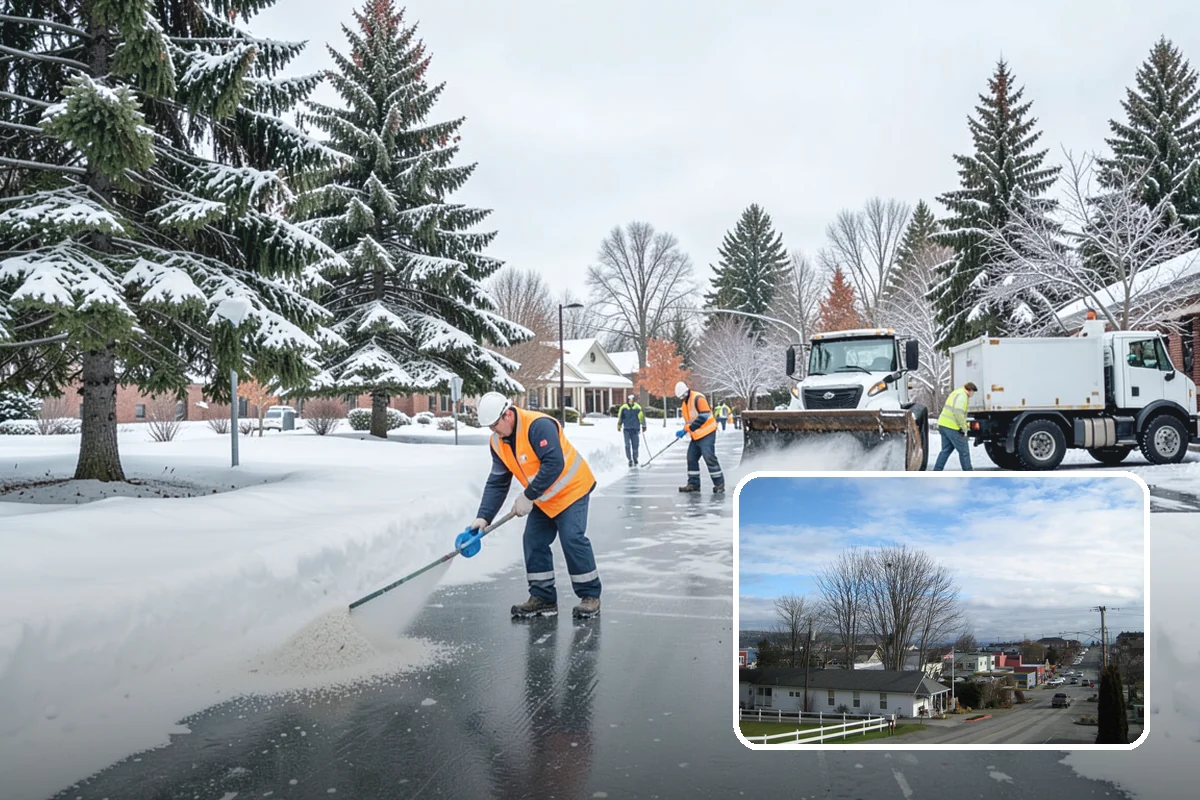 Daycare Sidewalk Clearing in Langley, Island County, WA - Entry and stroller paths cleared before the morning rush