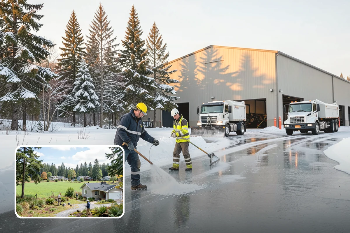 Daycare Sidewalk Clearing in Lyman, Skagit County, WA - Entry and stroller paths cleared before the morning rush