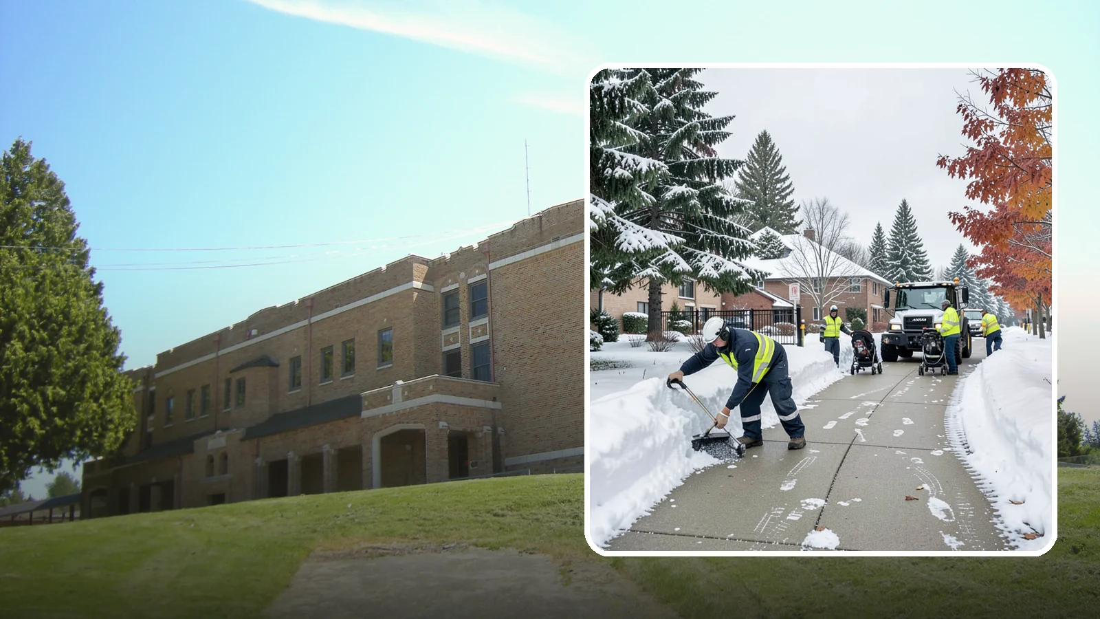 Daycare Sidewalk Clearing in Maple Valley, King County, WA - Drop-off sidewalk clearing for Western Washington daycares, keeping entry walks safe for parents carrying children and pushing...