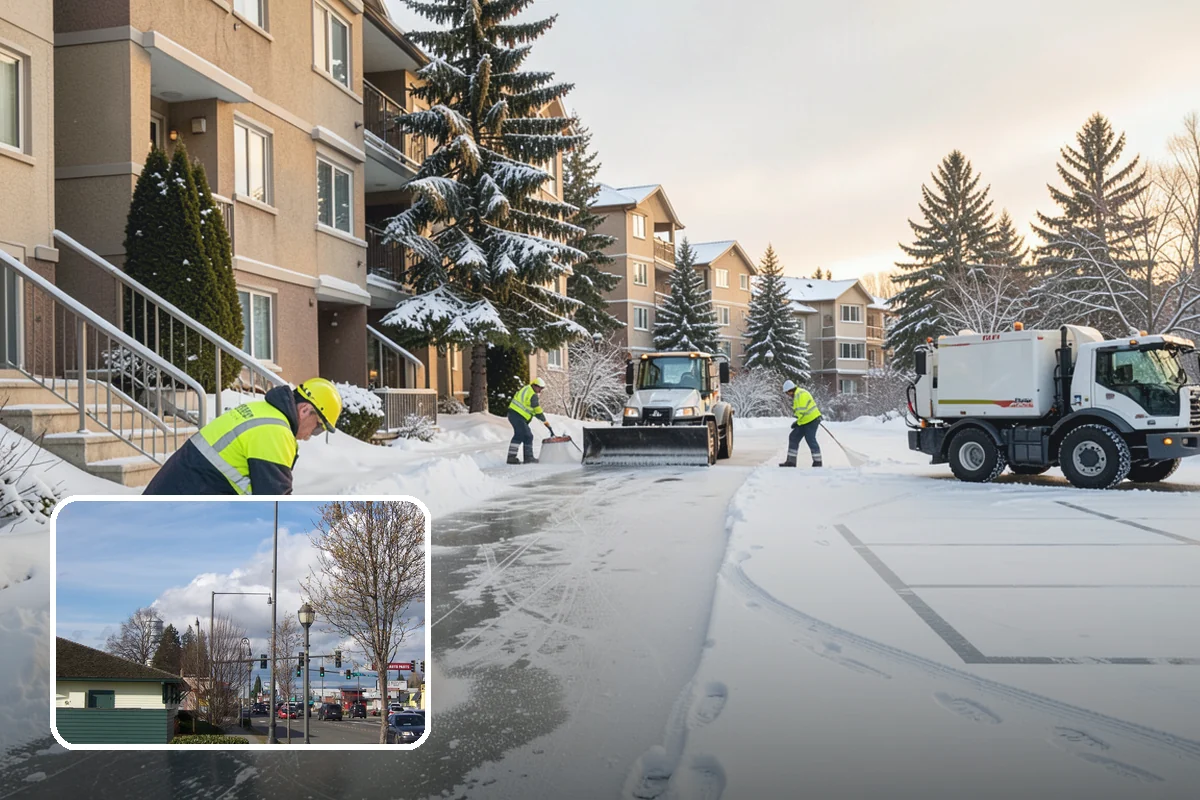 Daycare Sidewalk Clearing in Marysville, Snohomish County, WA - Entry and stroller paths cleared before the morning rush