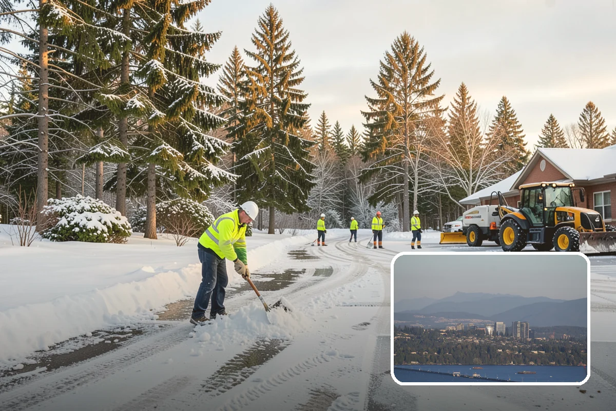 Daycare Sidewalk Clearing in Medina, King County, WA - Entry and stroller paths cleared before the morning rush
