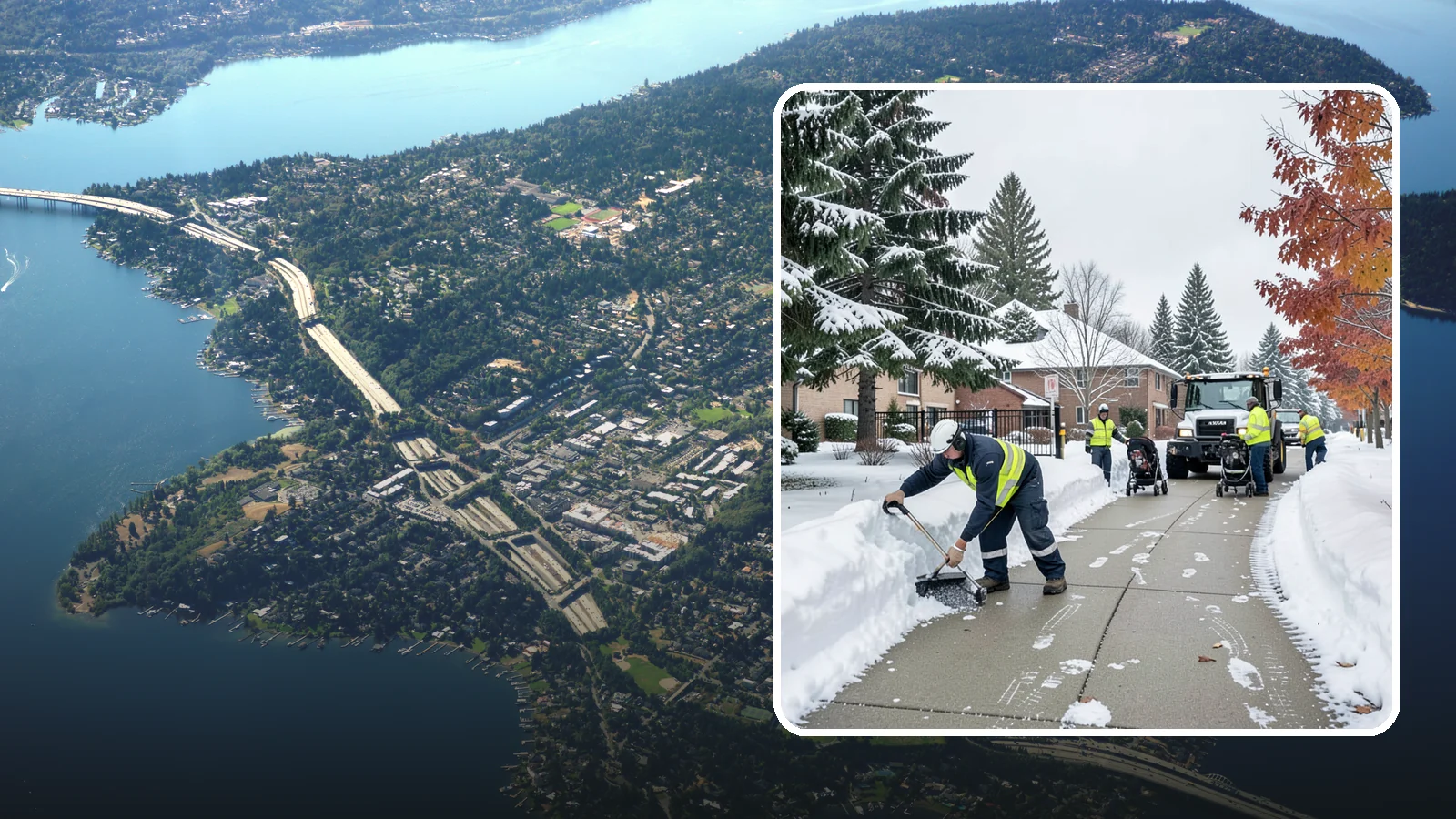 Daycare Sidewalk Clearing in Mercer Island, King County, WA - Drop-off sidewalk clearing for Western Washington daycares, keeping entry walks safe for parents carrying children and pushing...