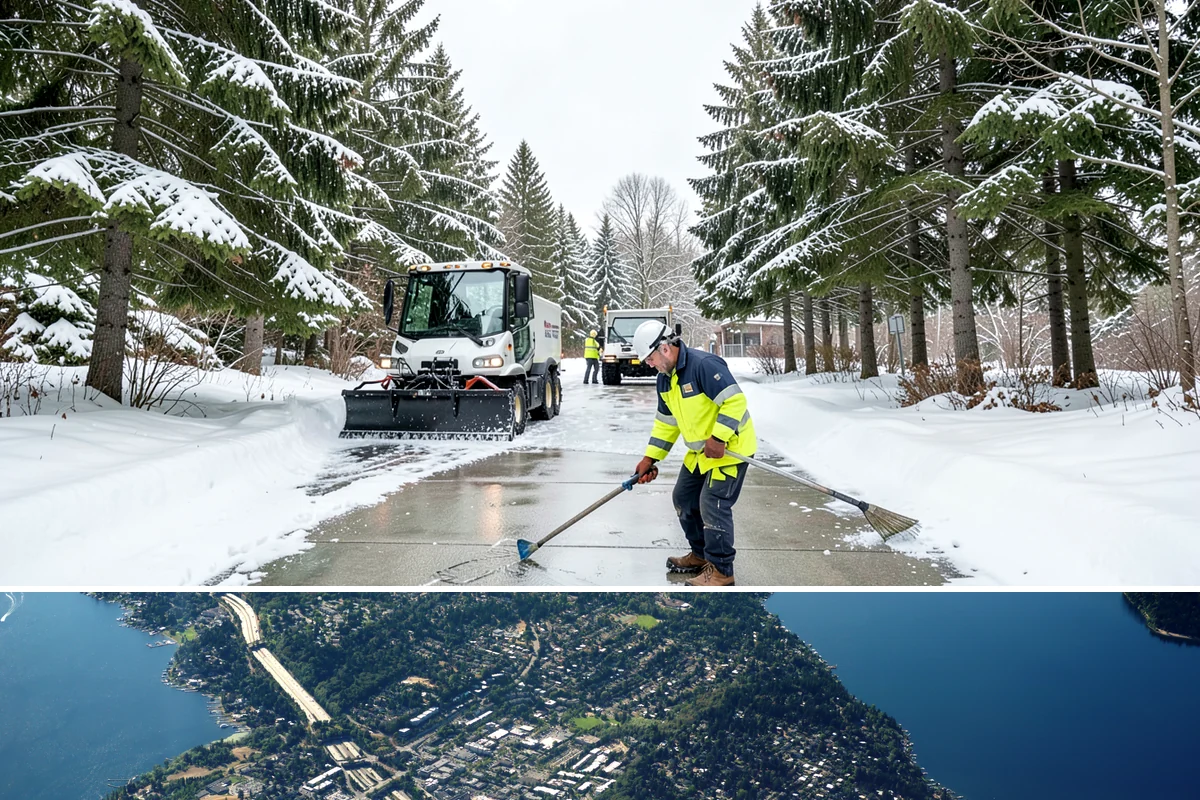 Daycare Sidewalk Clearing in Mercer Island, King County, WA - Daycare demand is highest from December through February on frosty mornings when drop-off coincides with the day's iciest walks.