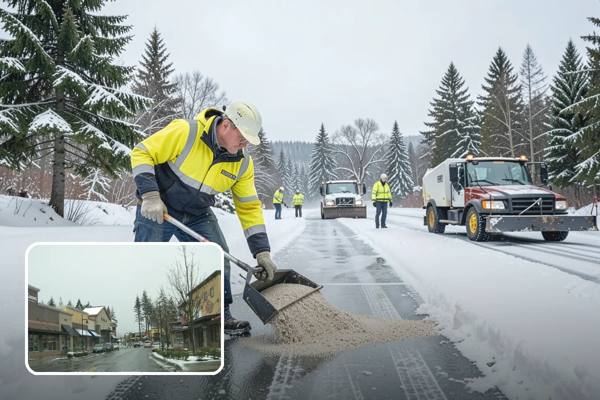 Daycare Sidewalk Clearing in Mill Creek, Snohomish County, WA - Entry and stroller paths cleared before the morning rush