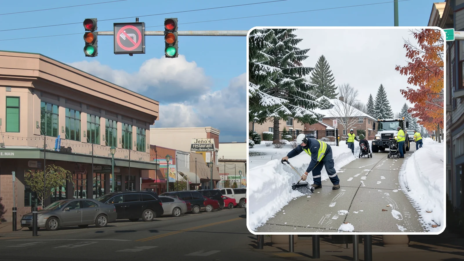 Daycare Sidewalk Clearing in Monroe, Snohomish County, WA - Drop-off sidewalk clearing for Western Washington daycares, keeping entry walks safe for parents carrying children and pushing...