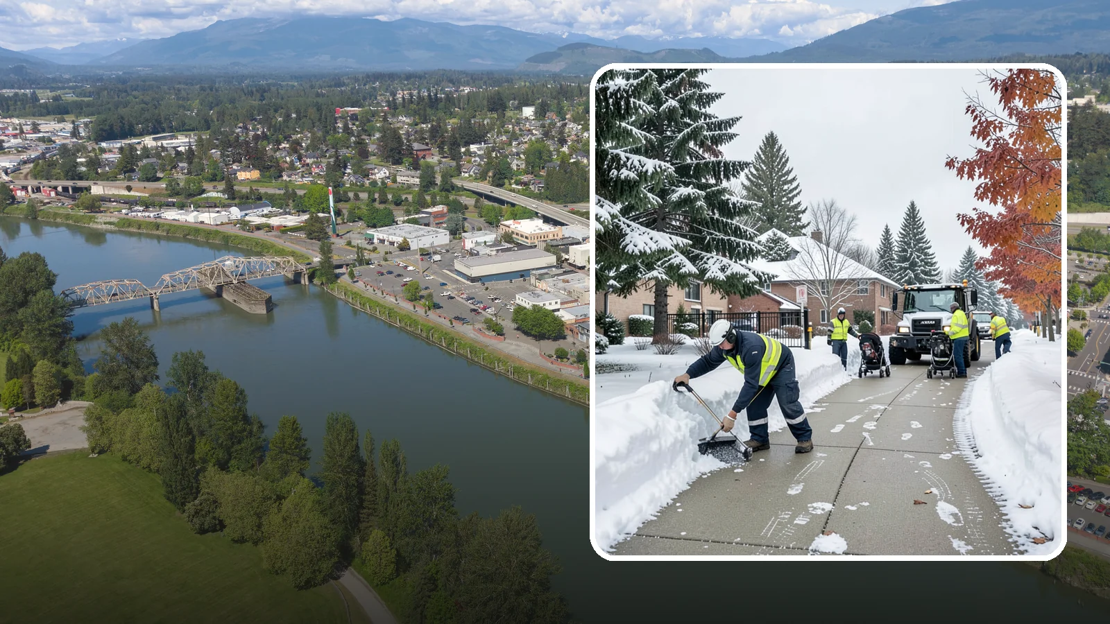 Daycare Sidewalk Clearing in Mount Vernon, Skagit County, WA - Drop-off sidewalk clearing for Western Washington daycares, keeping entry walks safe for parents carrying children and pushing...