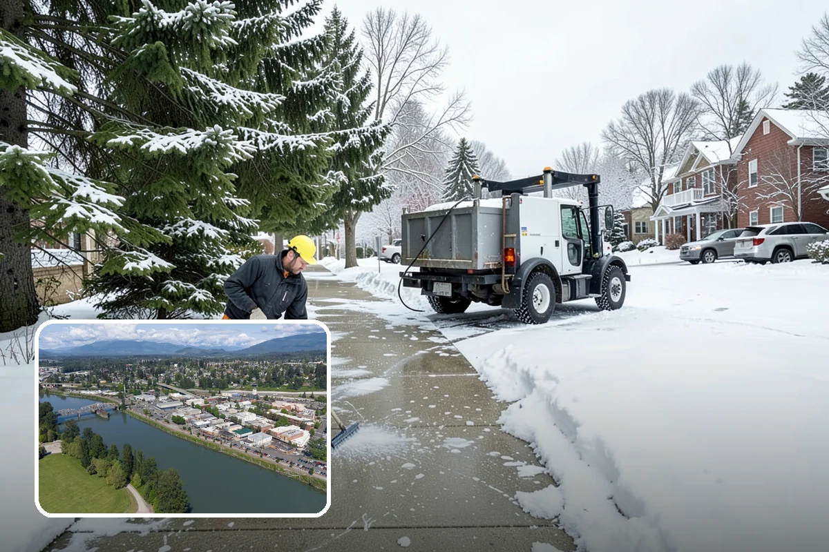 Daycare Sidewalk Clearing in Mount Vernon, Skagit County, WA - Entry and stroller paths cleared before the morning rush