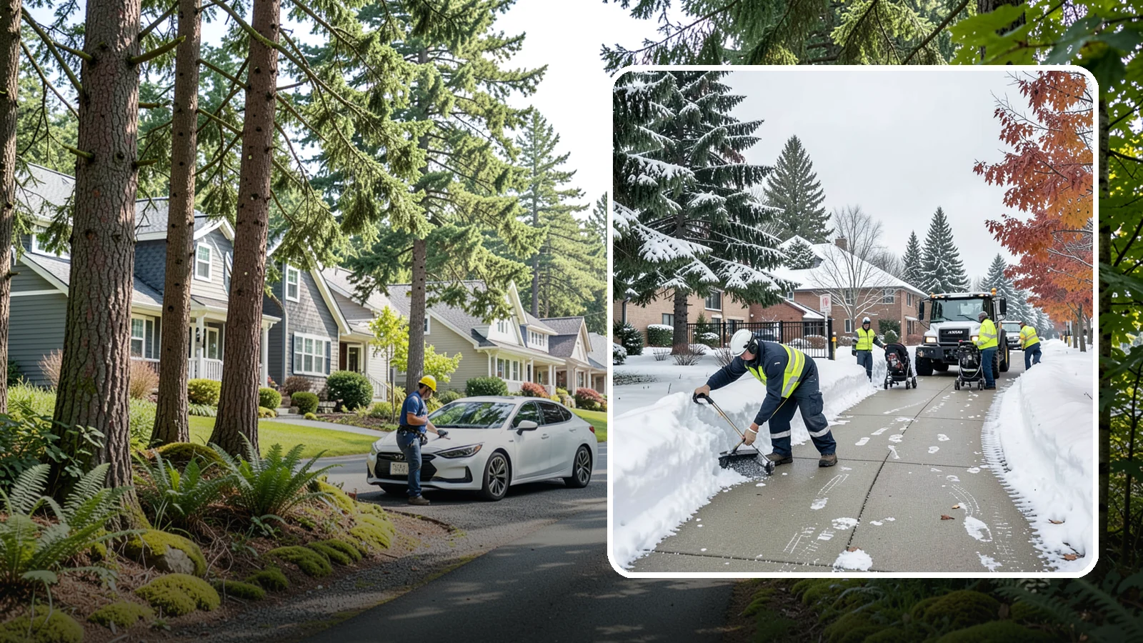Daycare Sidewalk Clearing in Normandy Park, King County, WA - Drop-off sidewalk clearing for Western Washington daycares, keeping entry walks safe for parents carrying children and pushing...