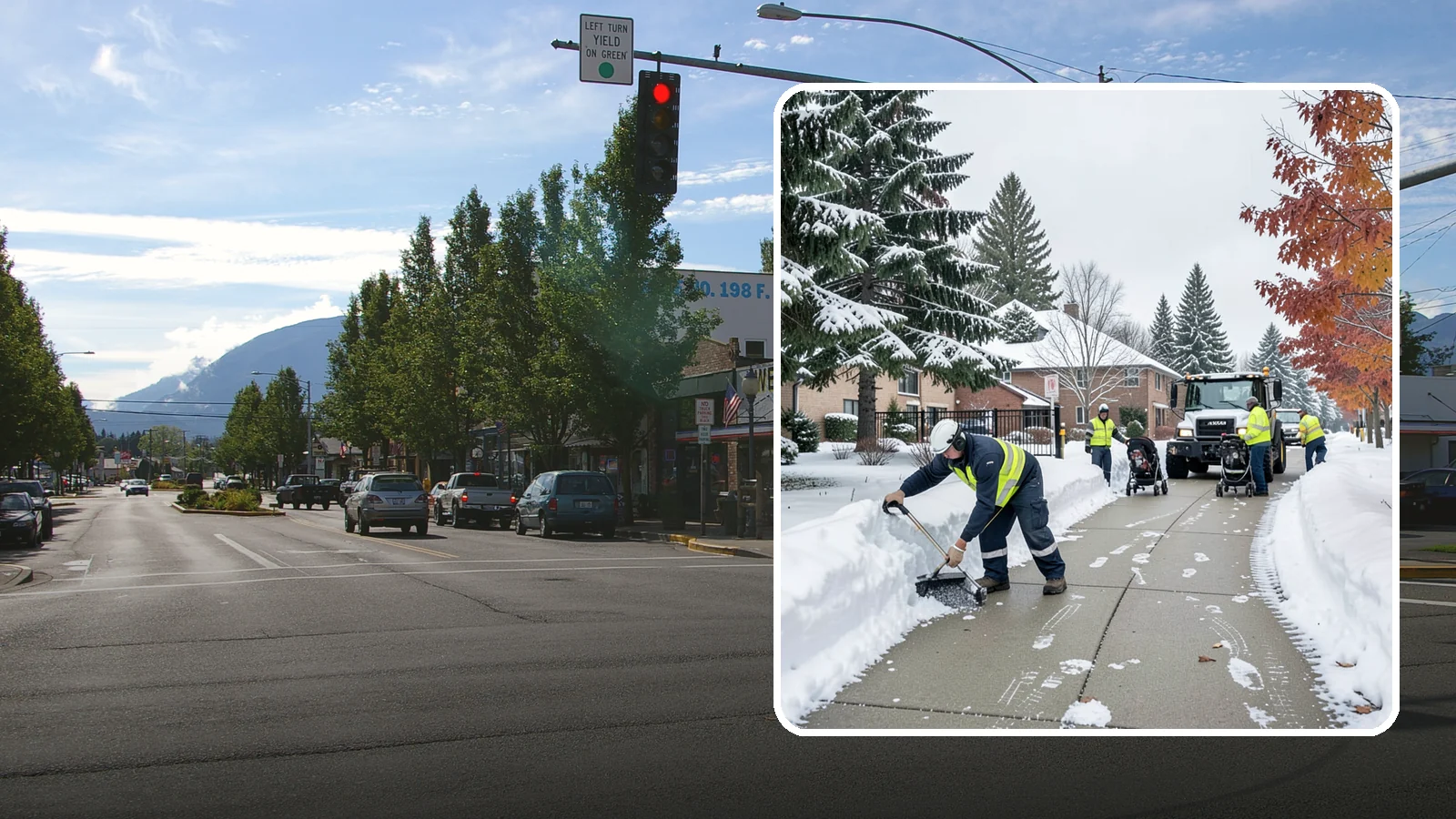 Daycare Sidewalk Clearing in North Bend, King County, WA - Drop-off sidewalk clearing for Western Washington daycares, keeping entry walks safe for parents carrying children and pushing...