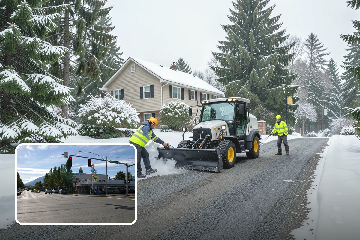 Daycare Sidewalk Clearing in North Bend, King County, WA - Entry and stroller paths cleared before the morning rush